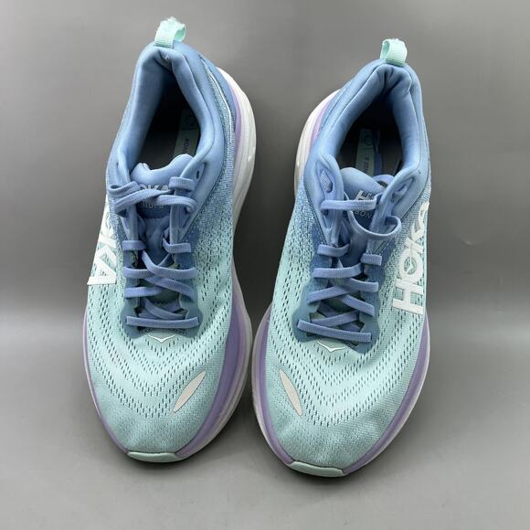 Hoka One One Bondi 8 Running Shoes Women Size 9.5 Blue Purple Cushion Sneakers - Picture 5 of 11